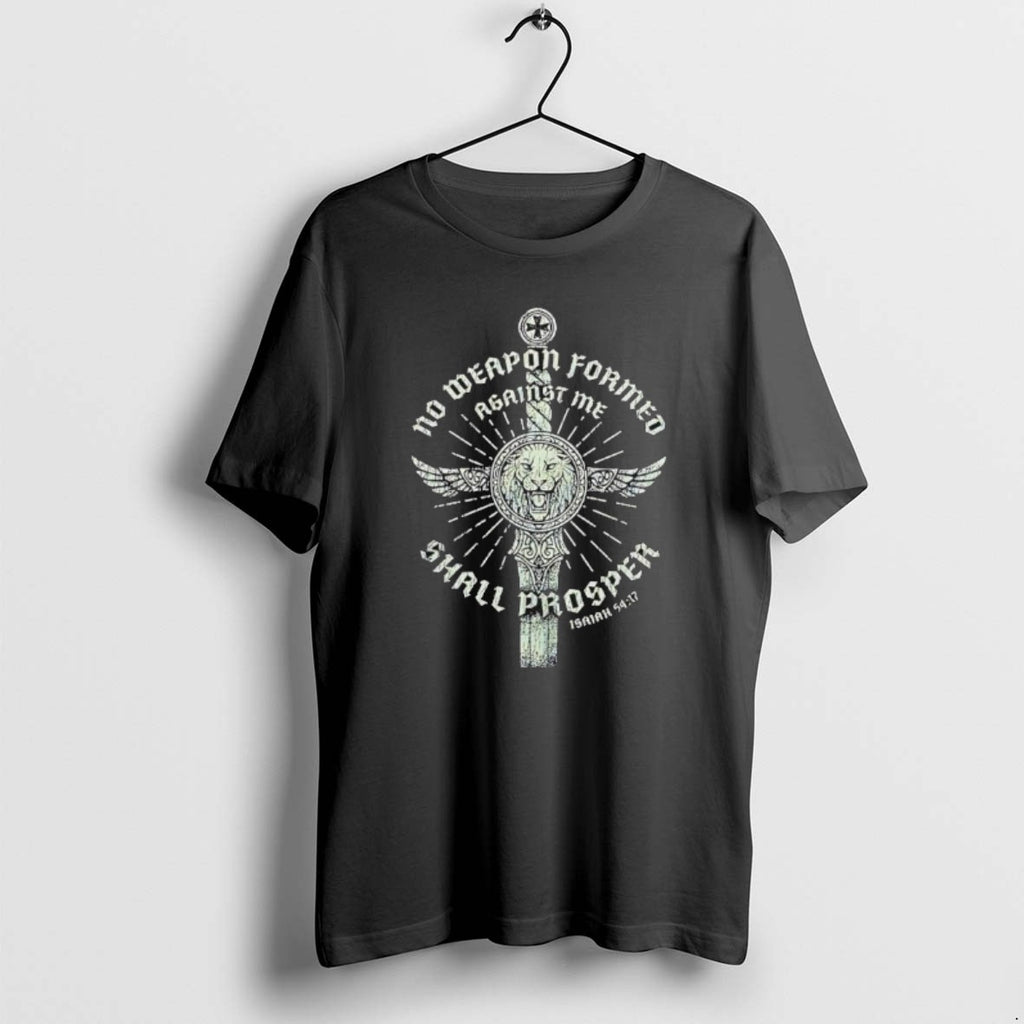 Official No Weapon Formed Against Me Shall Prosper Isaiah Lion T-Shirts, Hoodie, Sweatshirt | PopFlextees.com
