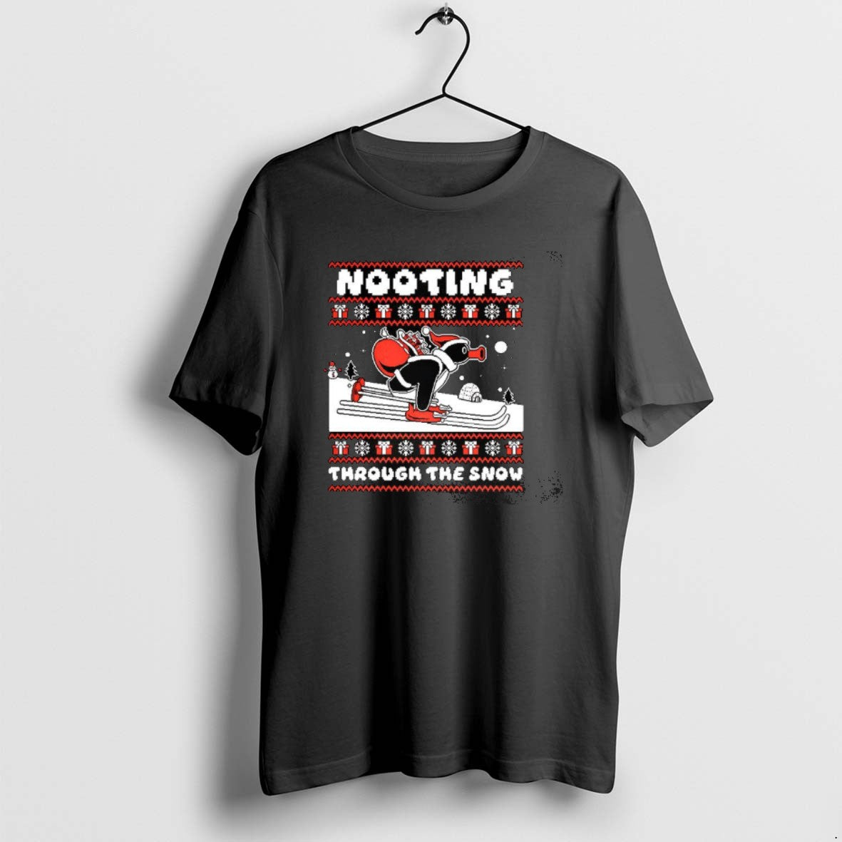 Official Nooting Through The Snow Pingu Skiing Ugly Christmas T-Shirts, Hoodie, Sweatshirt | PopFlextees.com