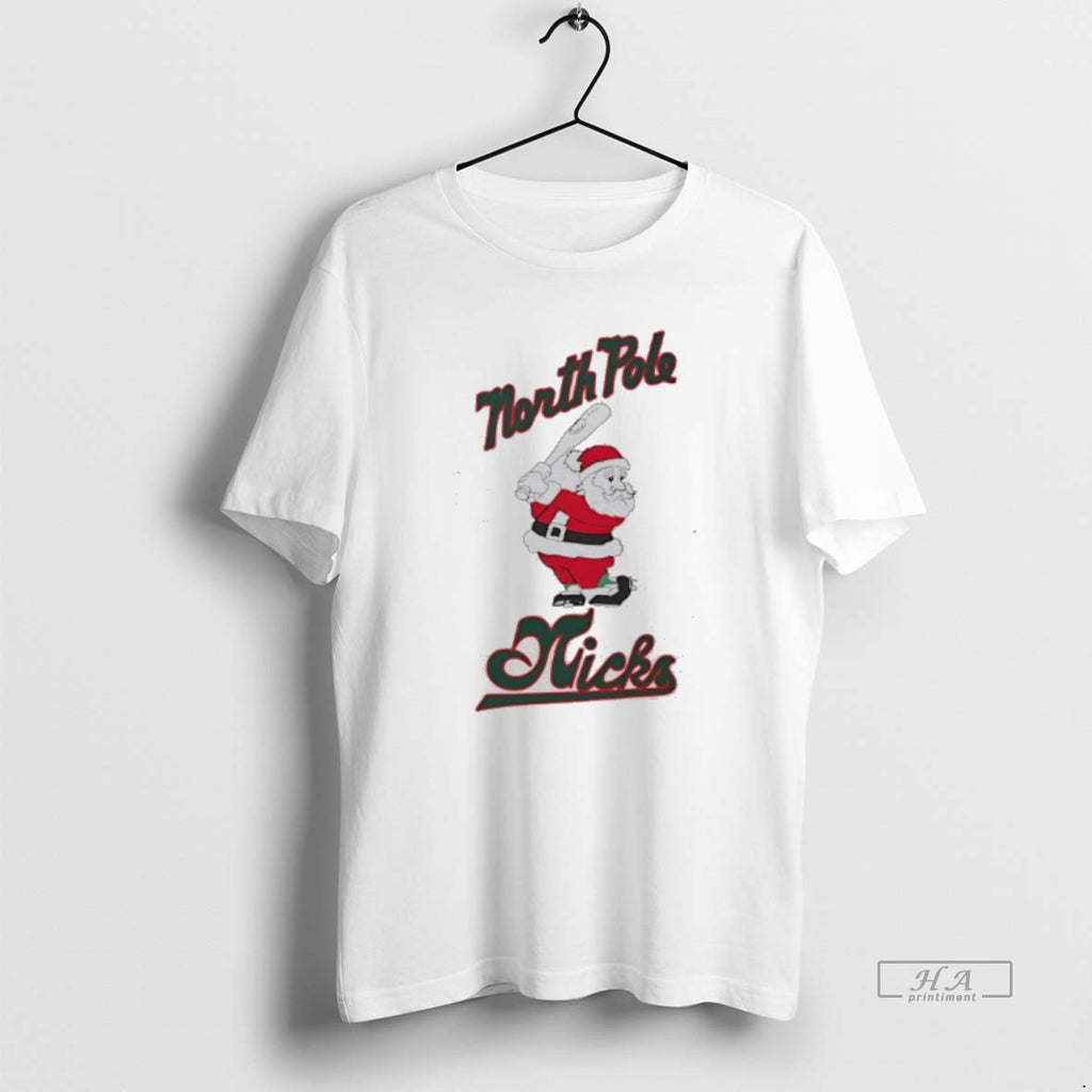 Official North Pole Nicks Satan Baseball Player T-Shirts, Hoodie, Sweatshirt | PopFlextees.com