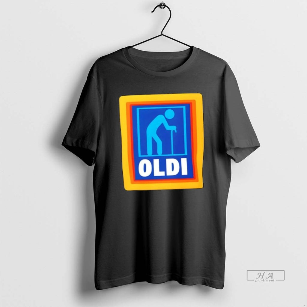 Official Oldi Funny Senior Aldi Logo Parody T-Shirts, Hoodie, Sweatshirt | PopFlextees.com