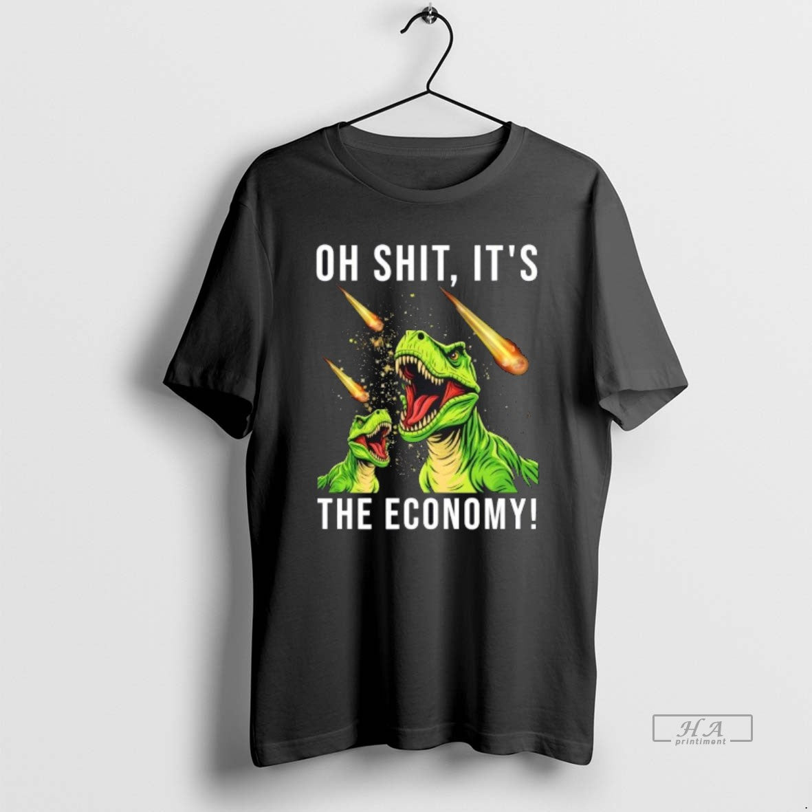 Official Oh Shit Its The Economy T Rex T-Shirts, Hoodie, Sweatshirt | PopFlextees.com