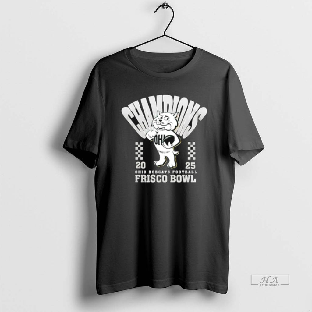 Official Ohio Bobcats Frisco Bowl Champions 2025 Mascot T-Shirts, Hoodie, Sweatshirt | PopFlextees.com