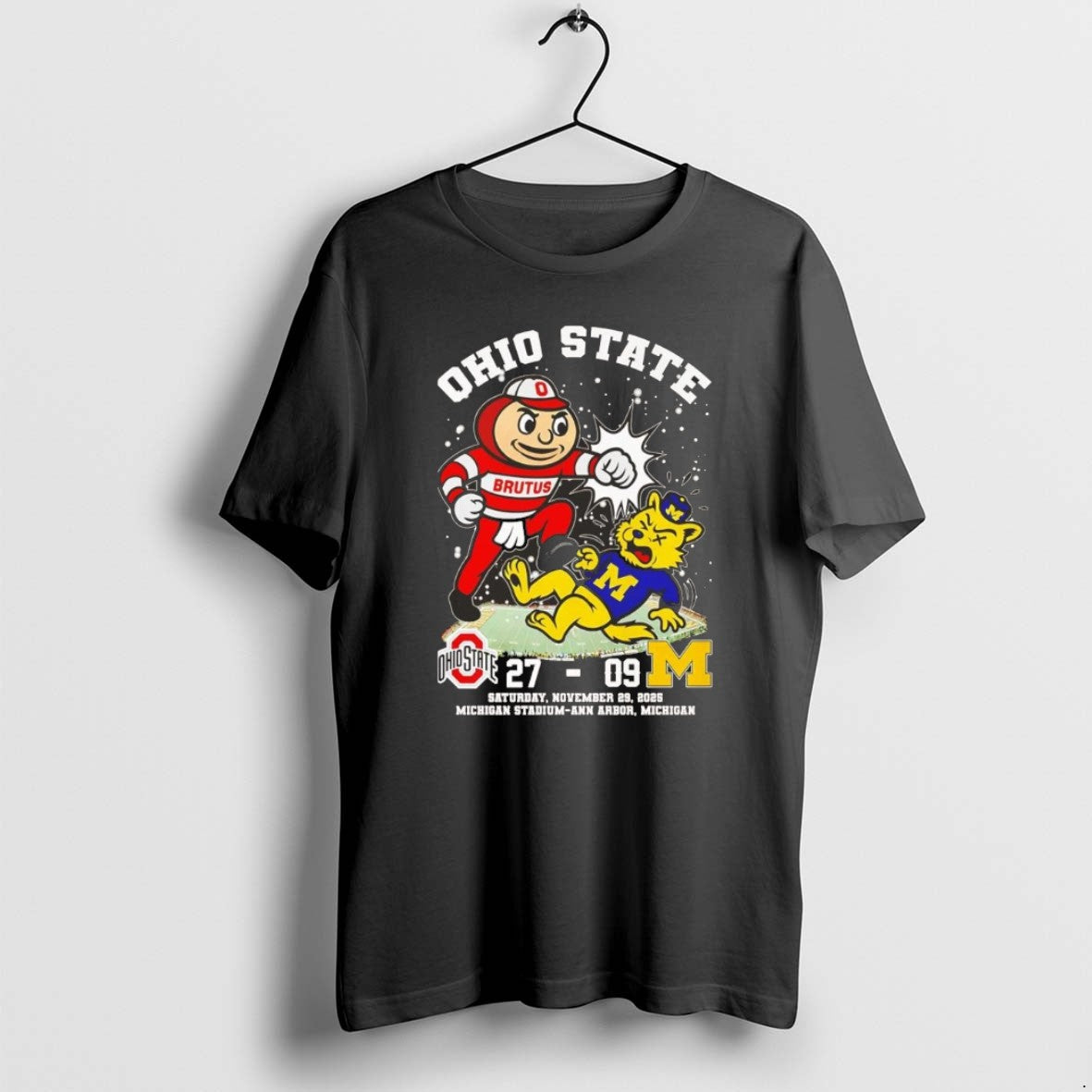 Official Ohio State Beat Michigan Mascot Knockout 2025 Score Christmas Chriast T-Shirts, Hoodie, Sweatshirt | PopFlextees.com