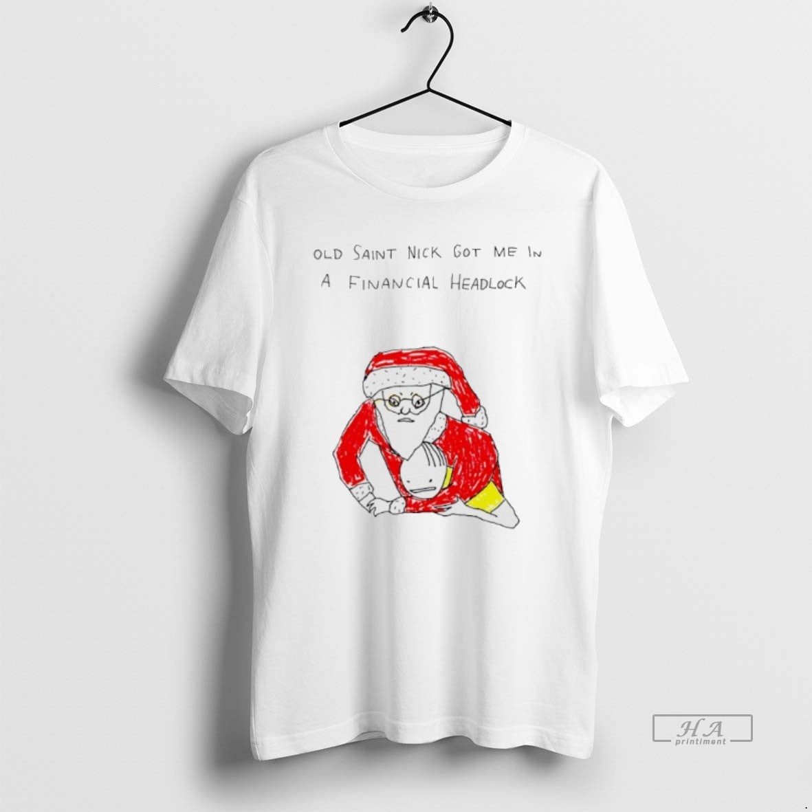 Official Old Saint Nick Got Me In A Financial Chokehold T-Shirts, Hoodie, Sweatshirt | PopFlextees.com