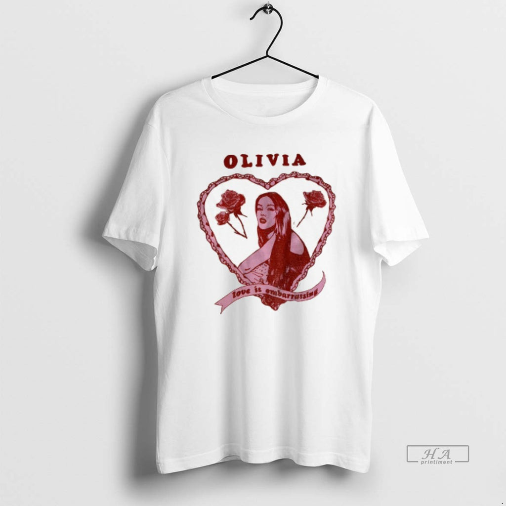 Official Olivia Love Is Embarrassing Vintage T-Shirts, Hoodie, Sweatshirt | PopFlextees.com