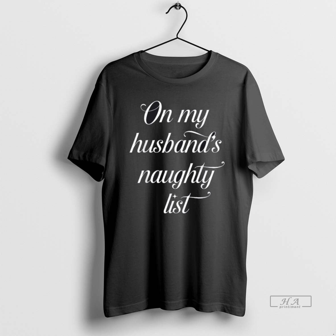 Official On My Husbands Naughty List Husband Wife Couple Xmas T-Shirts, Hoodie, Sweatshirt | PopFlextees.com