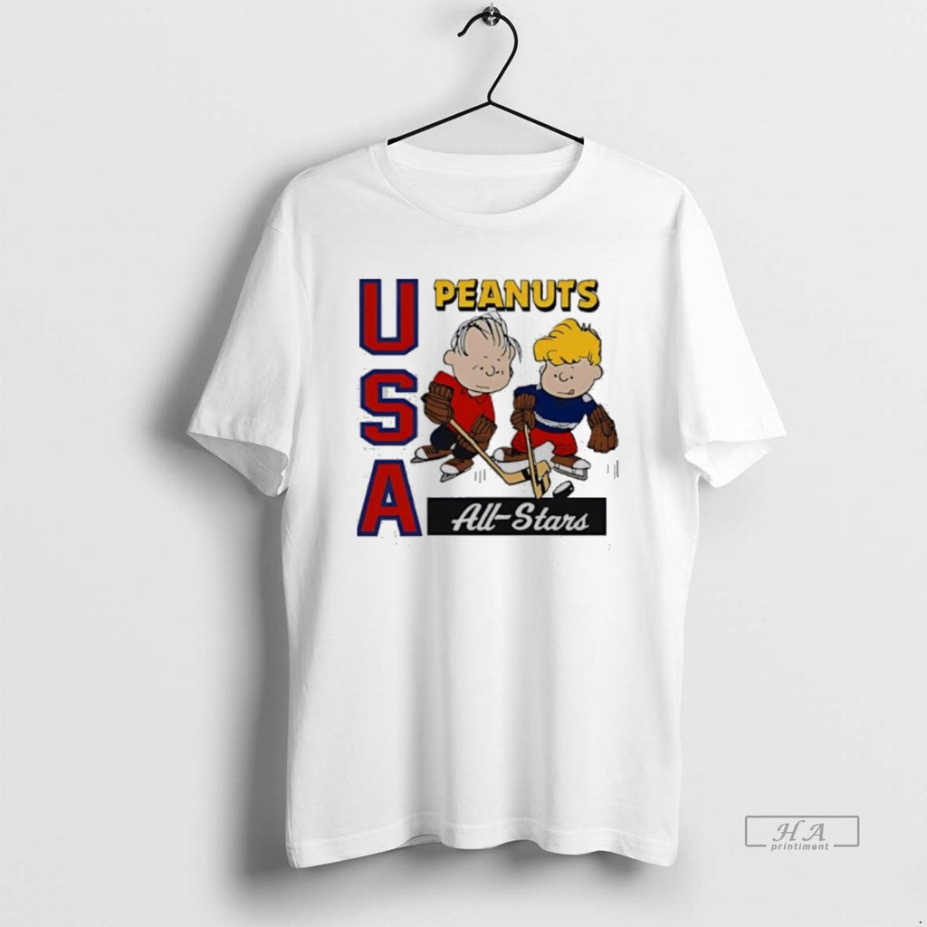 Official Peanuts X Usa Hockey All Stars Cartoon T-Shirts, Hoodie, Sweatshirt | PopFlextees.com