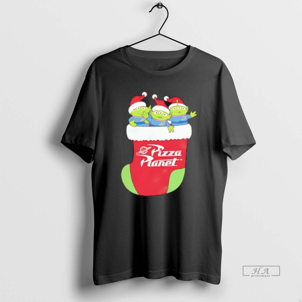 Official Pizza Planet Alien Christmas Stocking T-Shirts, Hoodie, Sweatshirt | PopFlextees.com
