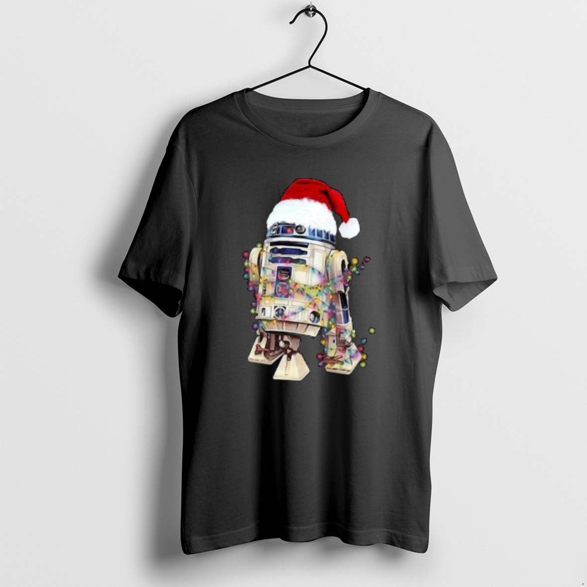 Official R2d2 Santa Hat Christmas Circle Black T-Shirts, Hoodie, Sweatshirt | PopFlextees.com