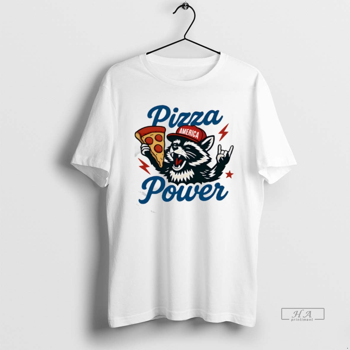 Official Raccoon Pizza Power Usa America Red Hat Graphic T-Shirts, Hoodie, Sweatshirt | PopFlextees.com
