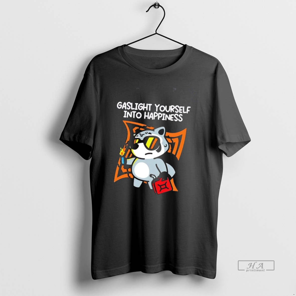 Official Raccoon Gaslight Yourself Into Happiness T-Shirts, Hoodie, Sweatshirt | PopFlextees.com