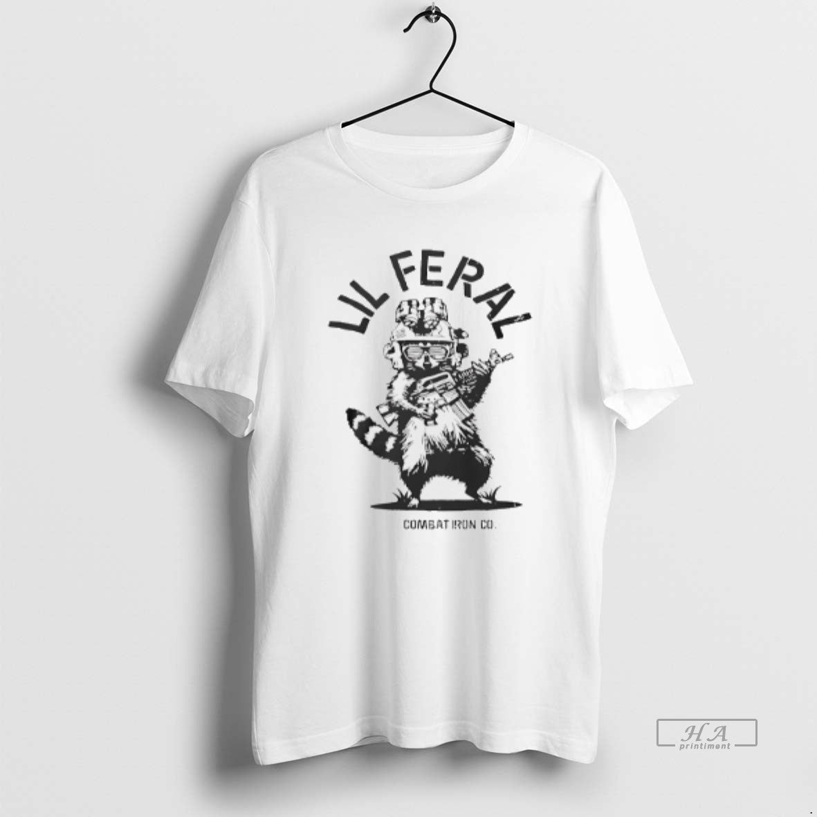 Official Raccoon Lil Feral Combat Iron T-Shirts, Hoodie, Sweatshirt | PopFlextees.com