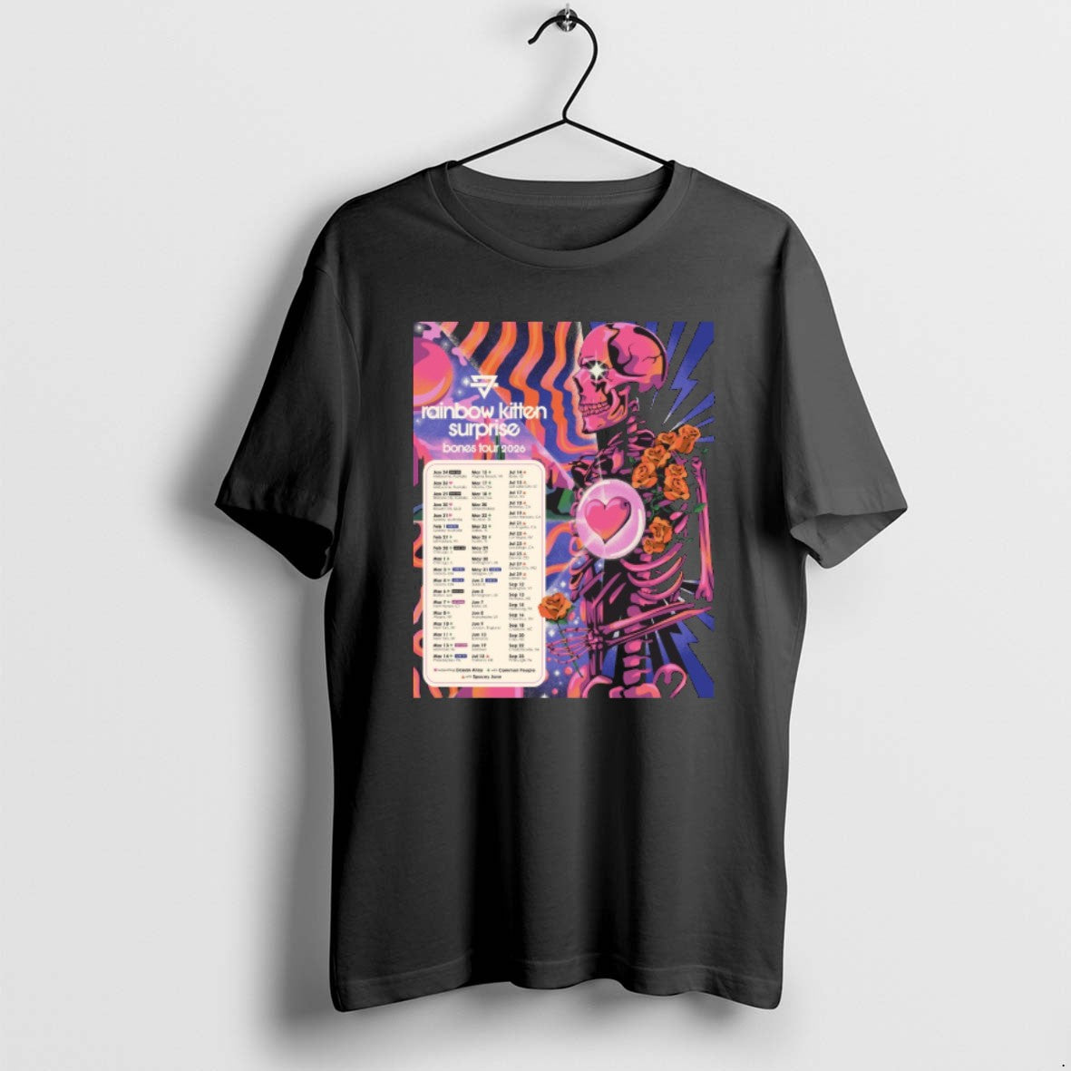 Official Rainbow Kitten Surprise 2026 Bones Tour T-Shirts, Hoodie, Sweatshirt | PopFlextees.com