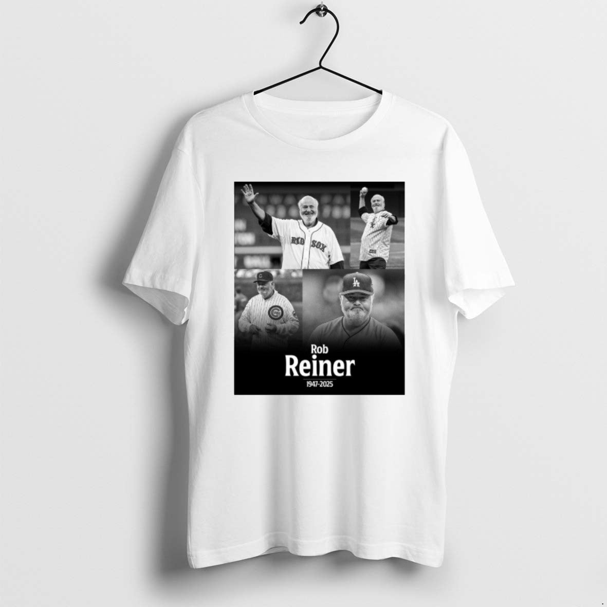 Official Rob Reiner 1947 2025 Was An Avid Baseball Fan Dodgers Cubs Red Sox T-Shirts, Hoodie, Sweatshirt | PopFlextees.com