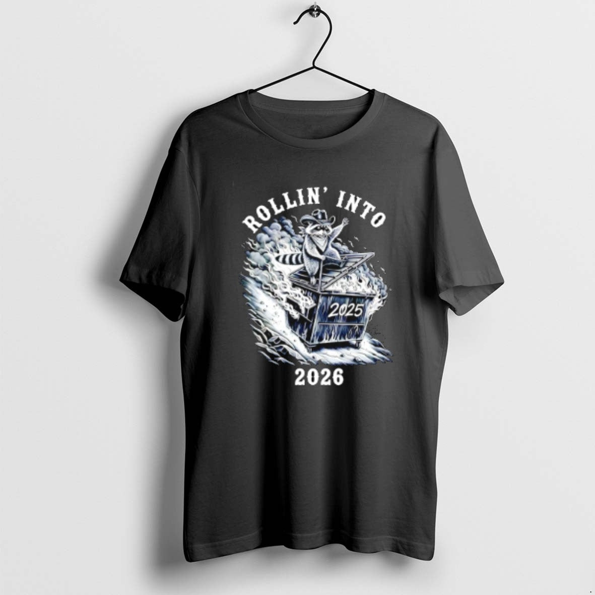 Official Rollin Into 2026 Raccoon Dumpster Fire T-Shirts, Hoodie, Sweatshirt | PopFlextees.com