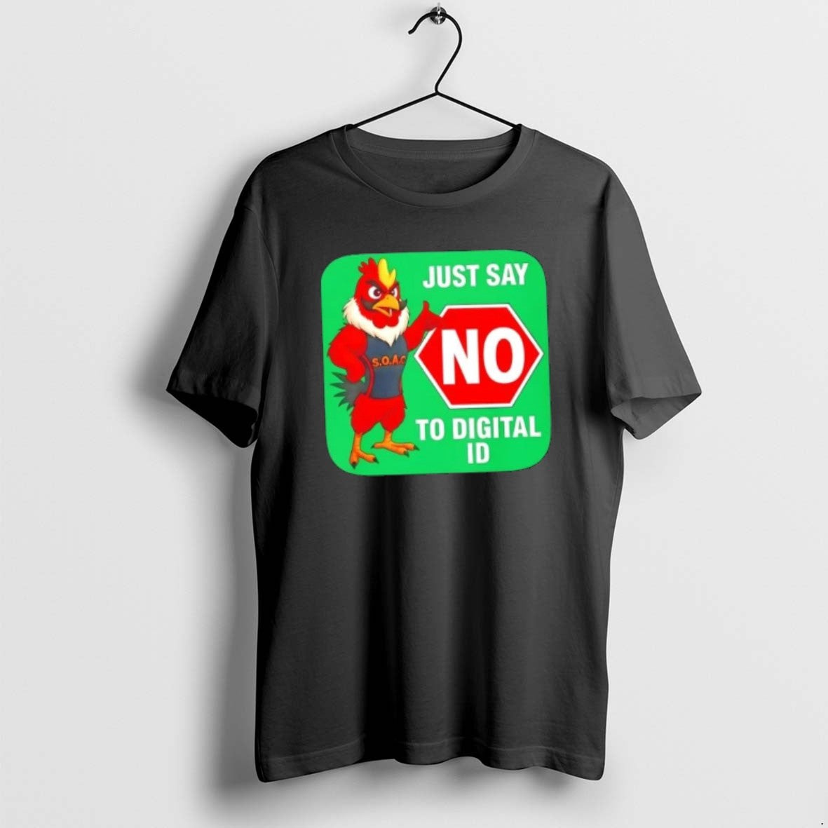 Official Rooster Just Say No To Digital Id T-Shirts, Hoodie, Sweatshirt | PopFlextees.com