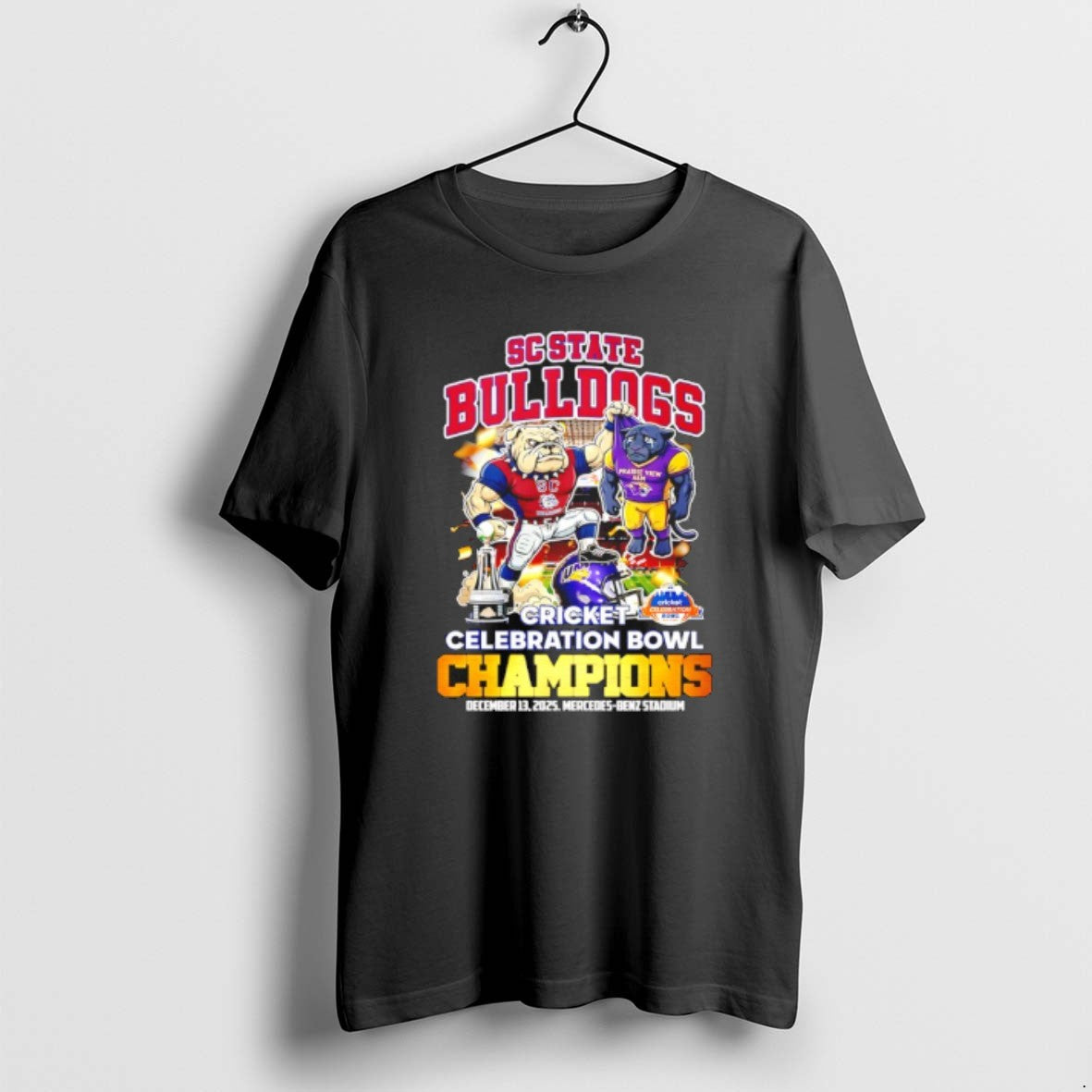 Official Sc State Bulldogs 2025 Cricket Celebration Bowl Champions Mascot T-Shirts, Hoodie, Sweatshirt | PopFlextees.com