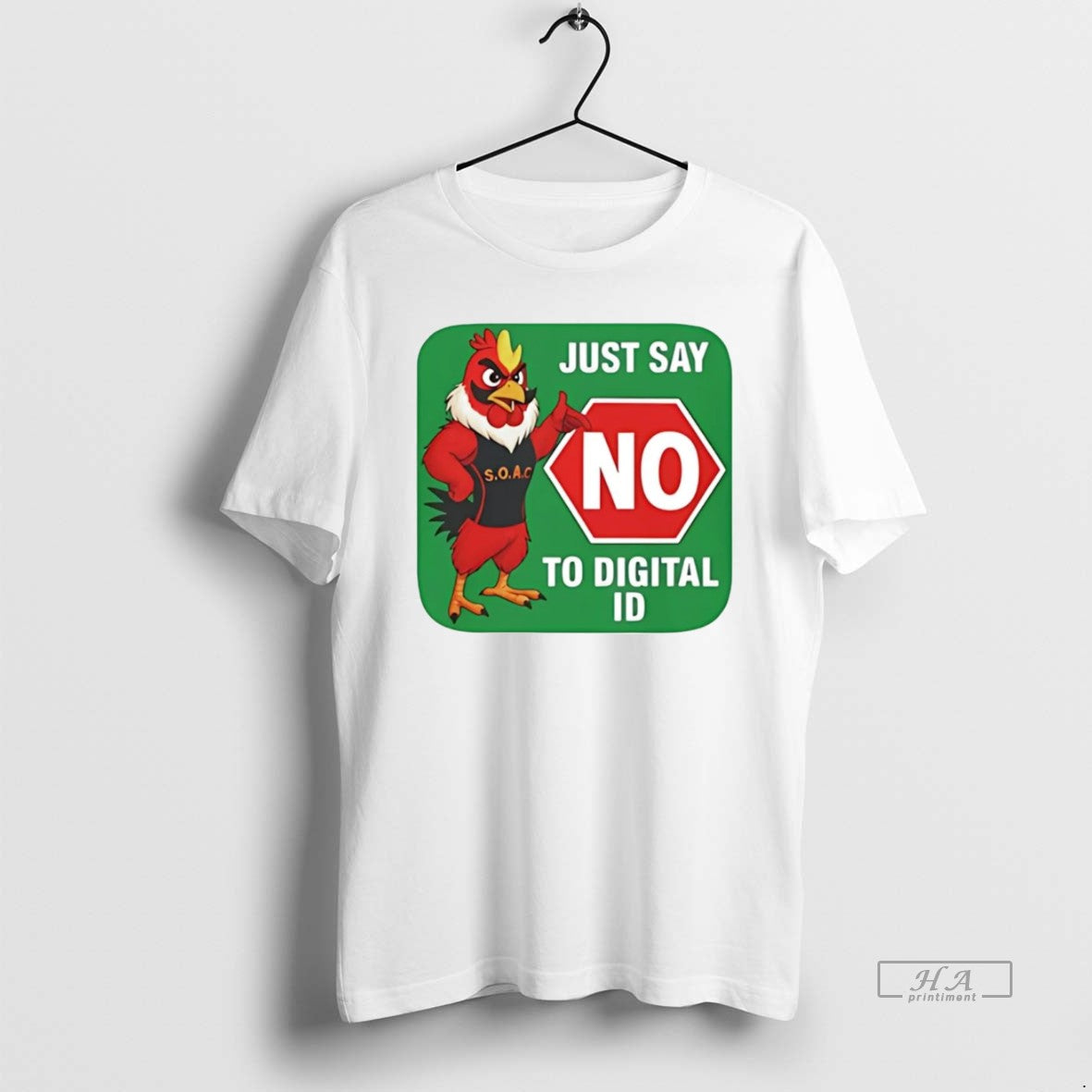 Official Soar Chicken Just Say No To Digital Id T-Shirts, Hoodie, Sweatshirt | PopFlextees.com