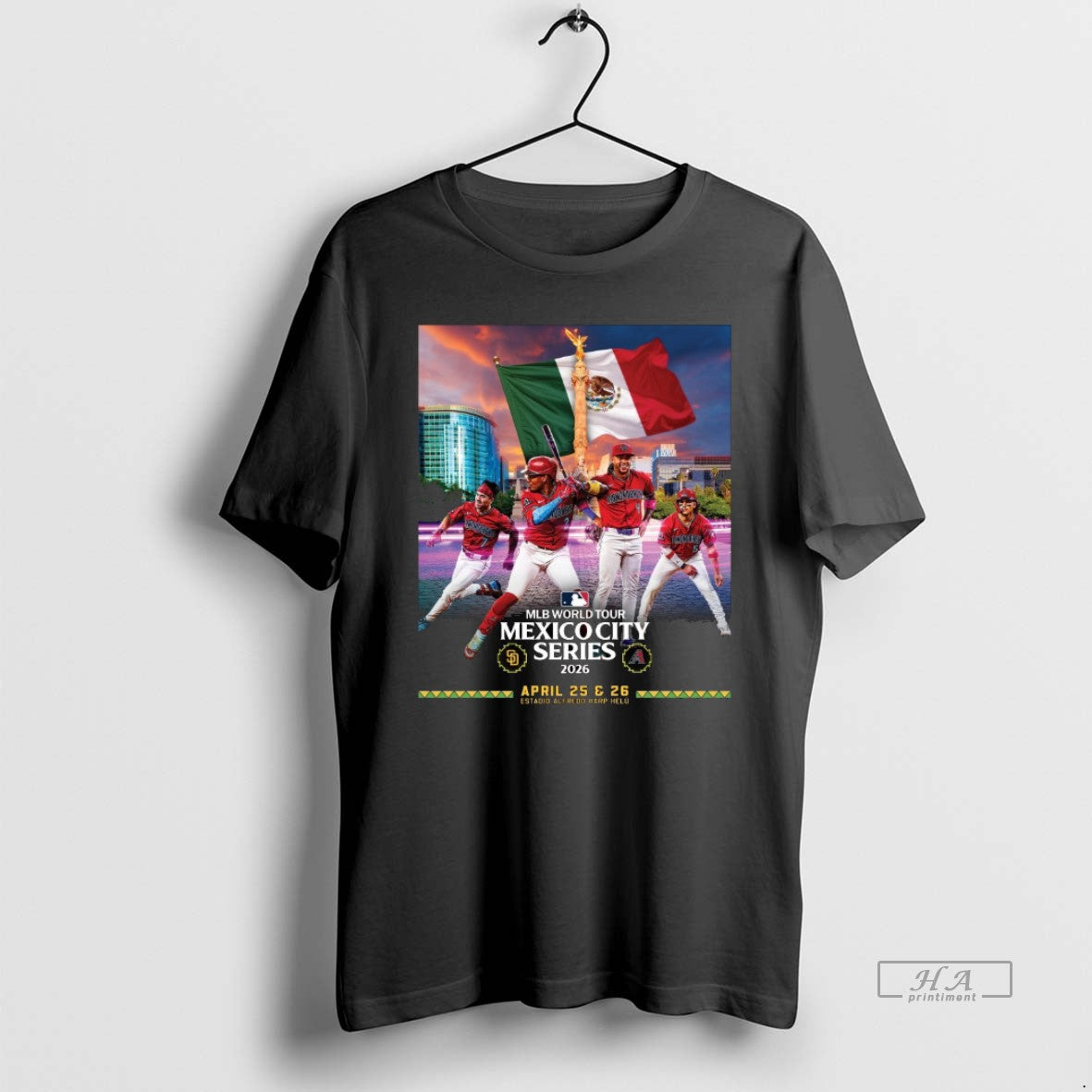 Official San Diego Padres Vs Arizona Diamondbacks Mlb World Tour Mexico City Series 2026 April T-Shirts, Hoodie, Sweatshirt