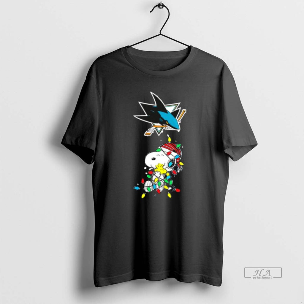 Official San Jose Sharks Peanuts Christmas Night 2025 Special Holiday T-Shirts, Hoodie, Sweatshirt | PopFlextees.com