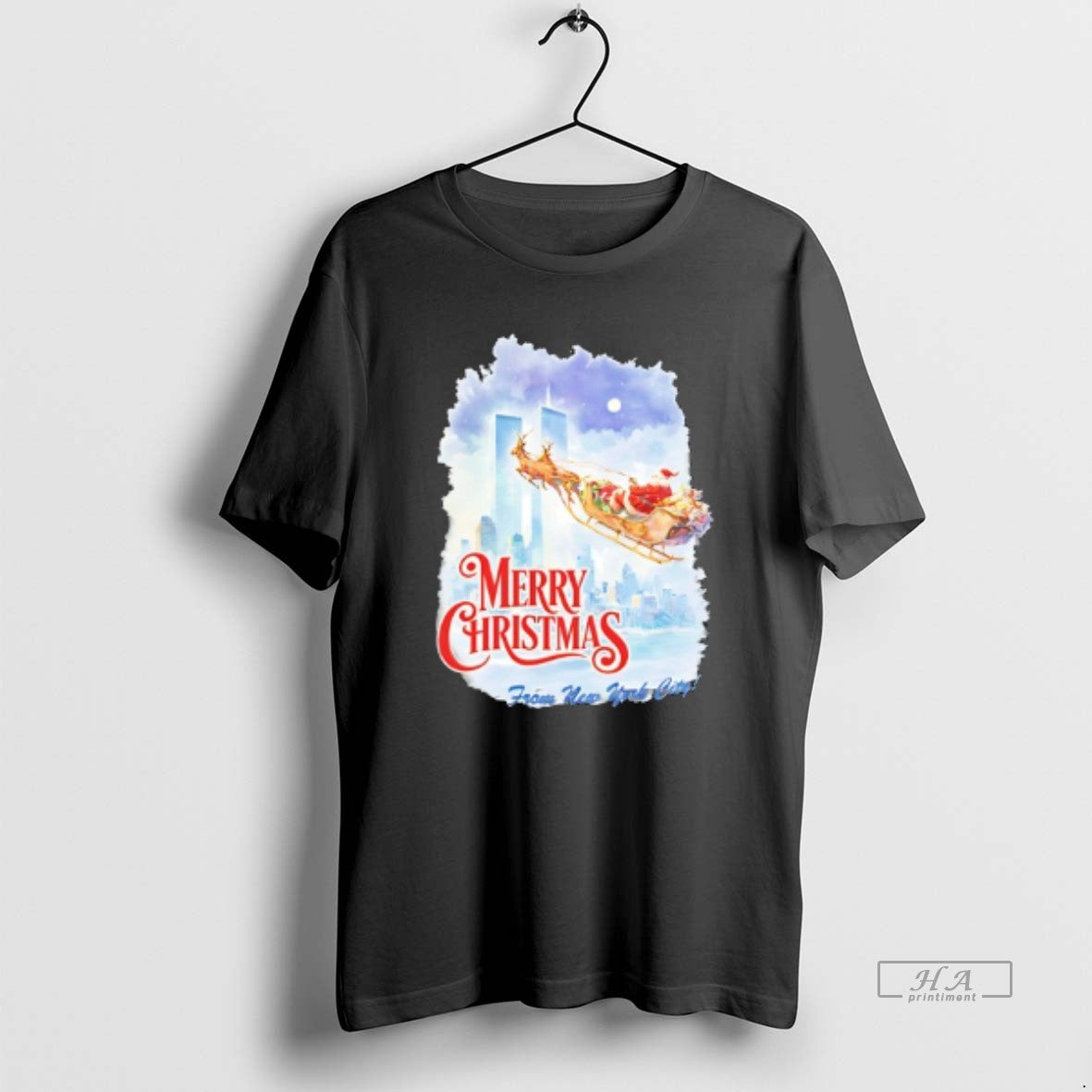 Official Santa Claus Riding Reindeer Merry Christmas From New Uork City T-Shirts, Hoodie, Sweatshirt | PopFlextees.com