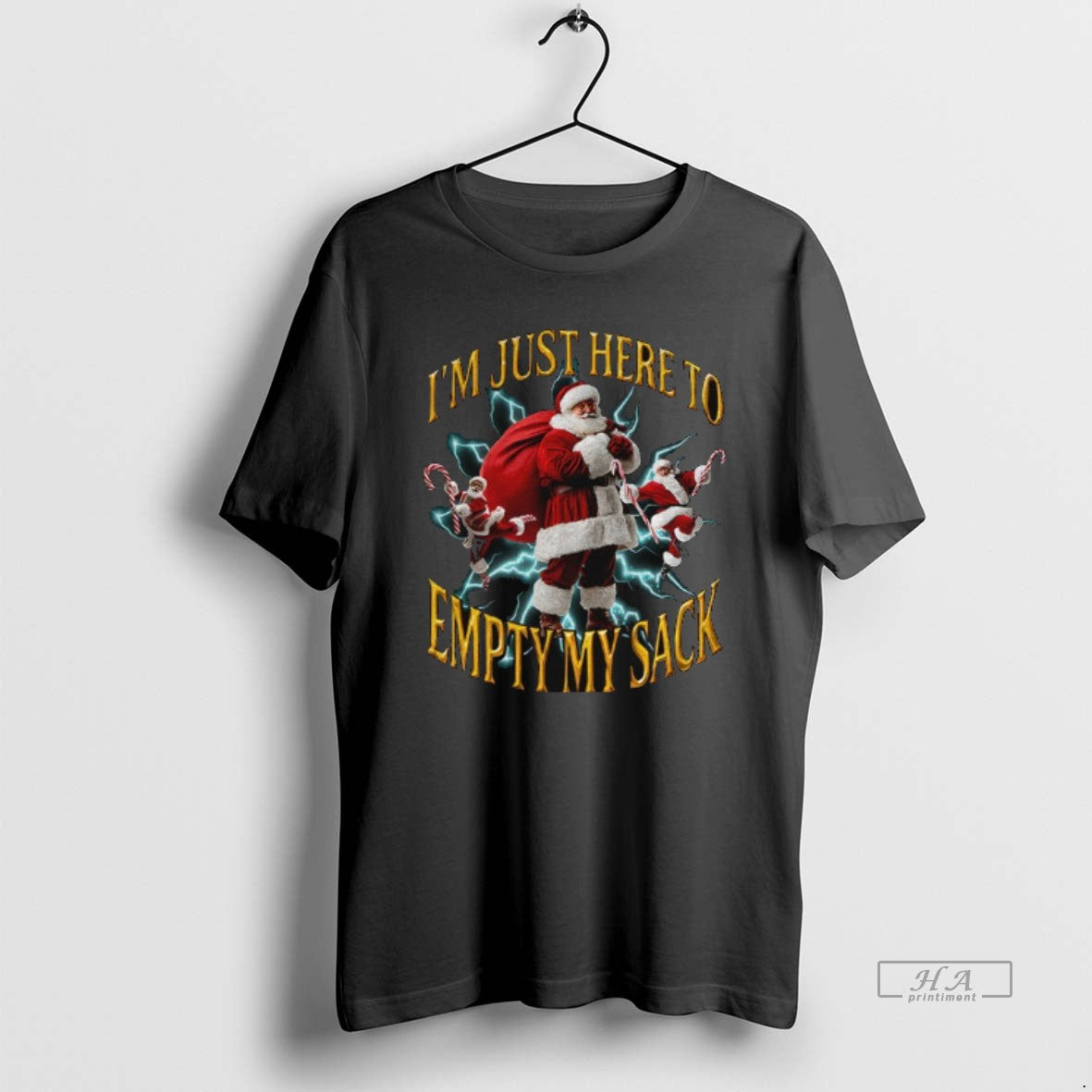Official Santa Hat Im Just Here To Empty My Sack Merry Christmas T-Shirts, Hoodie, Sweatshirt | PopFlextees.com