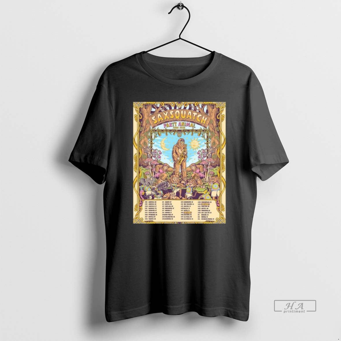 Official Saxsquatch Party Animal Tour 2026 North America T-Shirts, Hoodie, Sweatshirt | PopFlextees.com