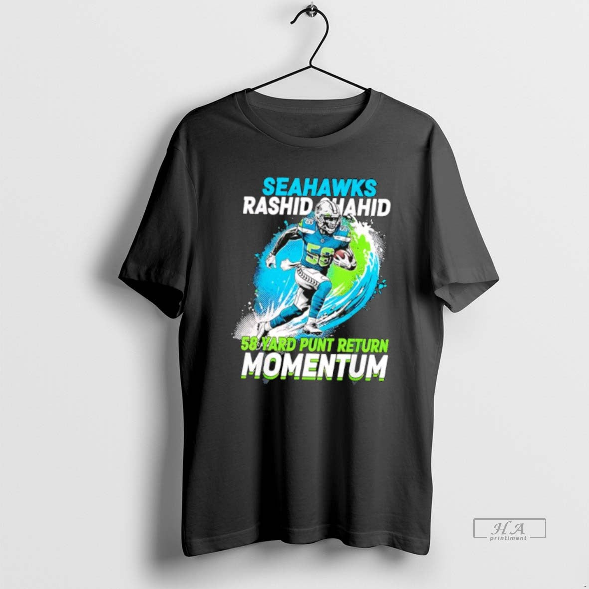 Official Seahawks Rashid Shaheed 58 Yard Punt Return Momentum T-Shirts, Hoodie, Sweatshirt | PopFlextees.com