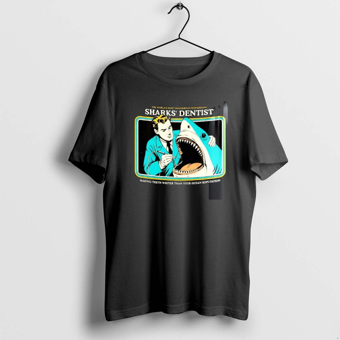 Official Sharks Dentist The Worlds Most Dangerous Professions Vintage T-Shirts, Hoodie, Sweatshirt | PopFlextees.com