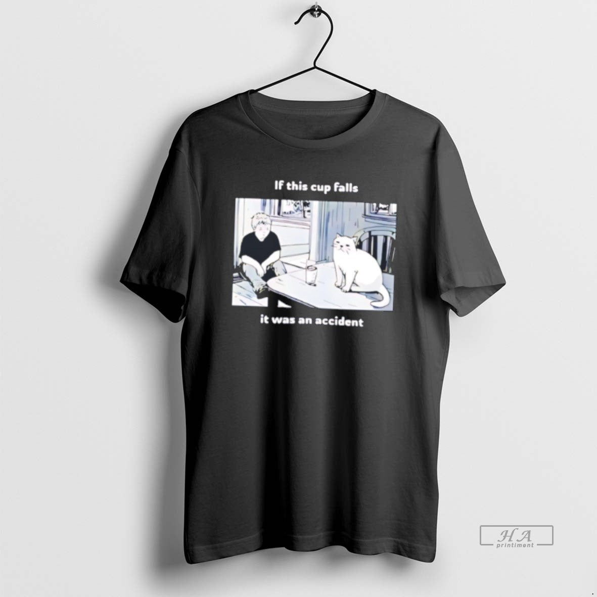 Official Simons Cat If This Cup Falls It Was An Accident Tee Hoodie, Sweatshirt | PopFlextees.com