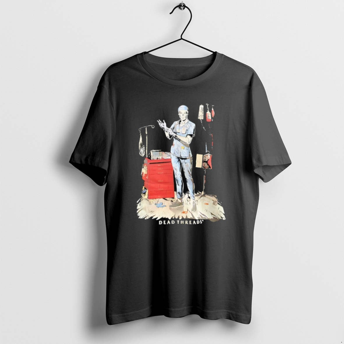 Official Skeleton Nurse Put On Gloves Dead Threads T-Shirts, Hoodie, Sweatshirt | PopFlextees.com