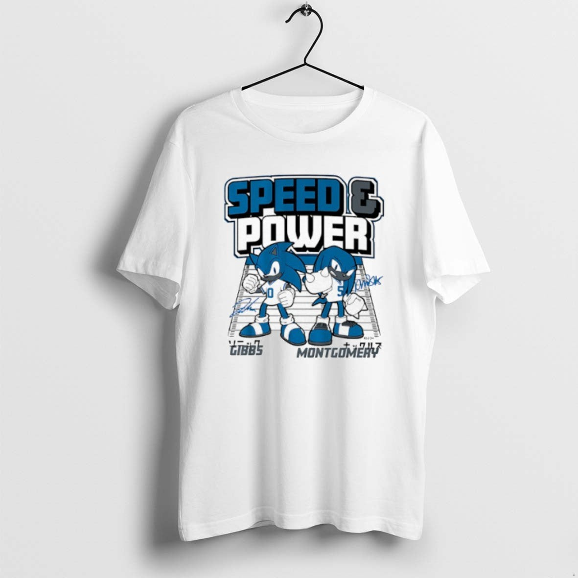 Official Speed Power Jahmyr Gibbs David Montgomery Hedgehog Knuckles T-Shirts, Hoodie, Sweatshirt | PopFlextees.com