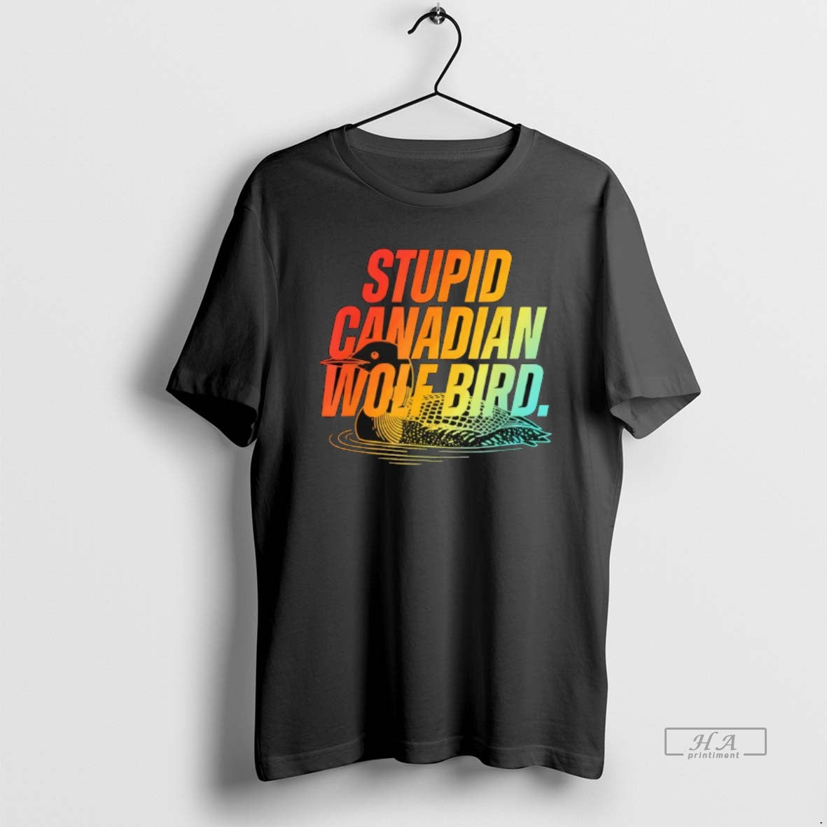 Official Stupid Canadian Wolf Bird Funny Design T-Shirts, Hoodie, Sweatshirt | PopFlextees.com