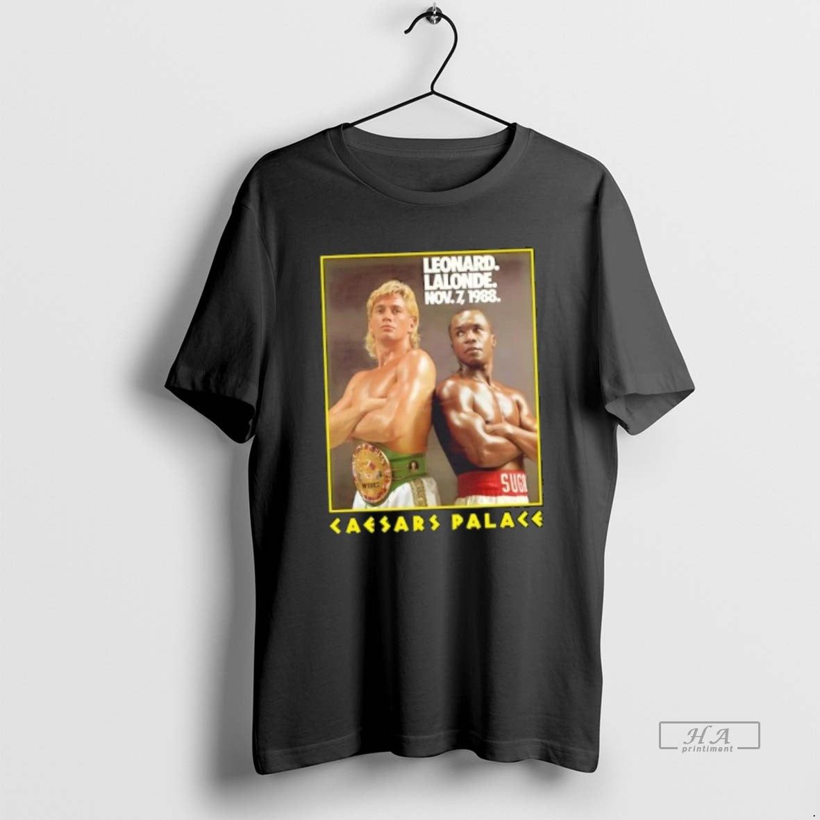 Official Sugar Ray Leonard Lalonde Nov 7 1988 Caesars Palace T-Shirts, Hoodie, Sweatshirt | PopFlextees.com
