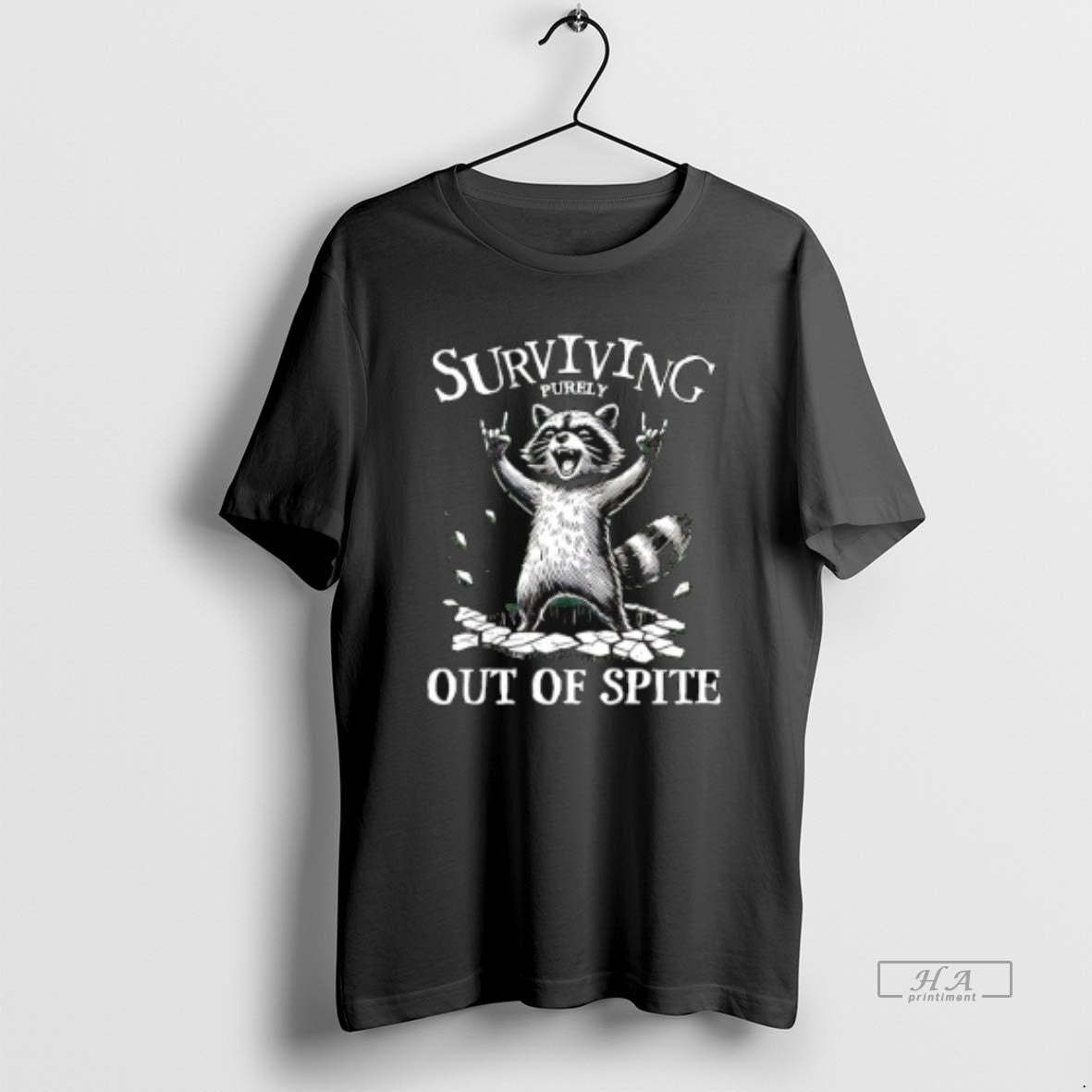 Official Surviving Purely Out Of Spite Raccoon T-Shirts, Hoodie, Sweatshirt | PopFlextees.com