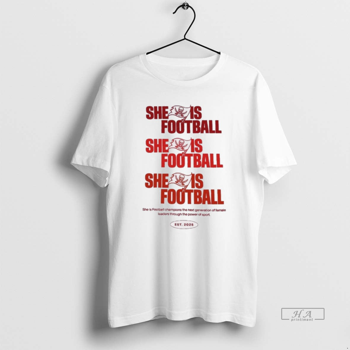 Official Tampa Bay Buccaneers She Is Football Champions Est 2025 T-Shirts, Hoodie, Sweatshirt | PopFlextees.com