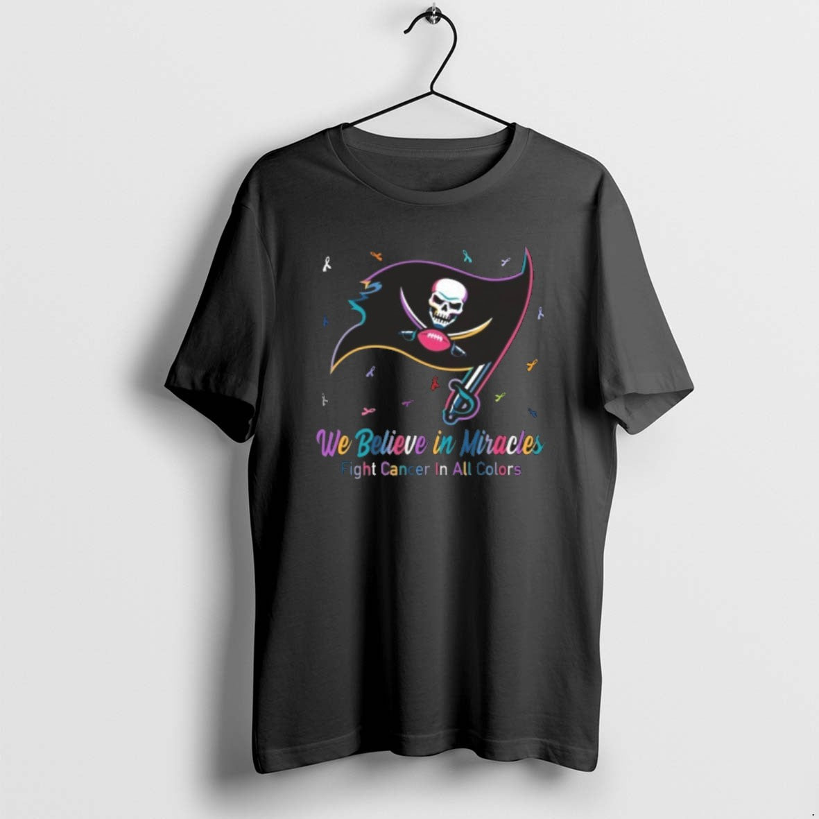 Official Tampa Bay Buccaneers We Believe In Miracles Fight Cancer In All Colors T-Shirts, Hoodie, Sweatshirt