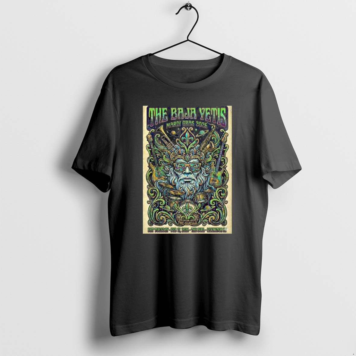 Official The Baja Yetis Mardi Gras 2026 Special Guests The Swells Fat Tuesday February 17 T-Shirts, Hoodie, Sweatshirt