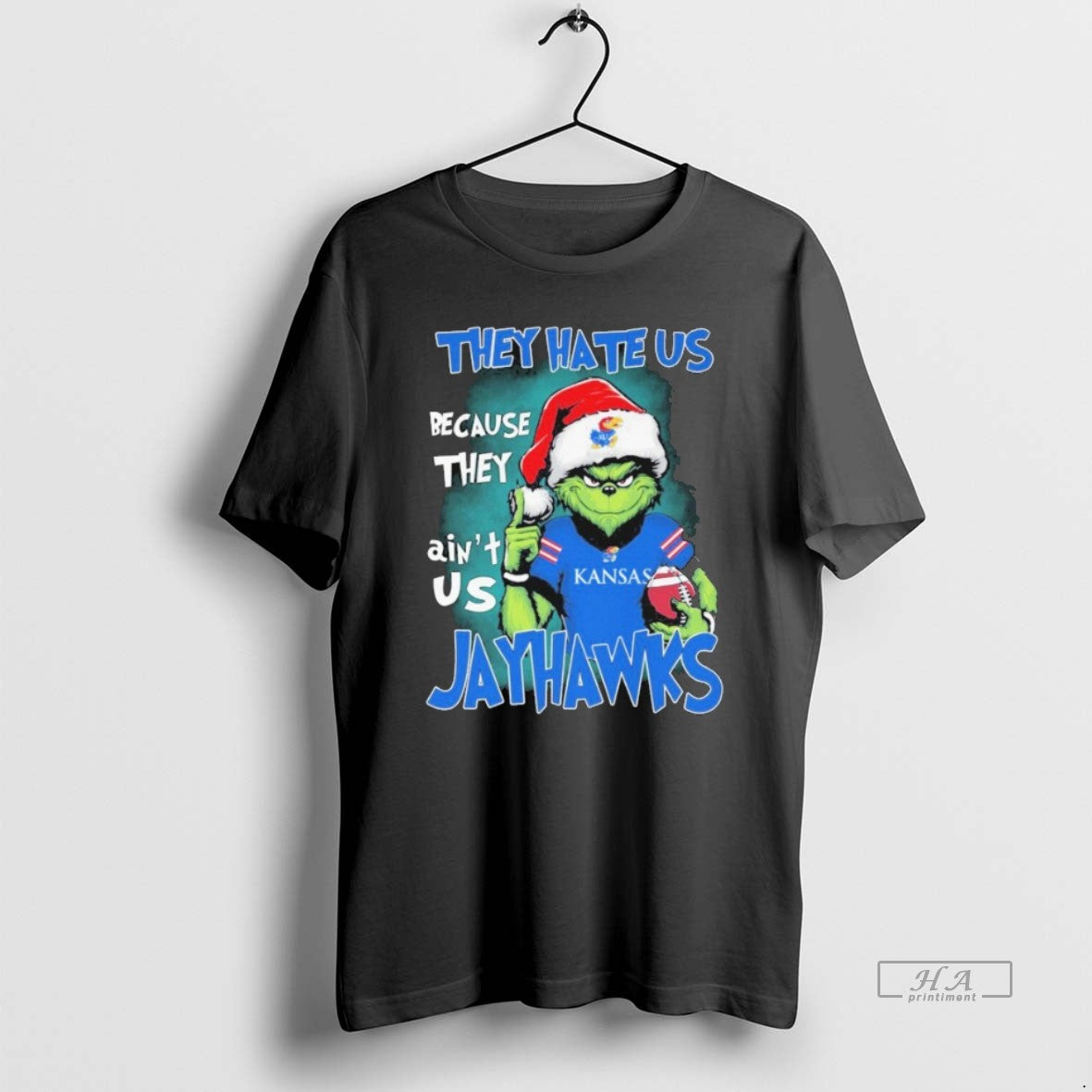 Official The Grinch They Hate Us Because They Aint Us Kansas Jayhawks Christmas T-Shirts, Hoodie, Sweatshirt