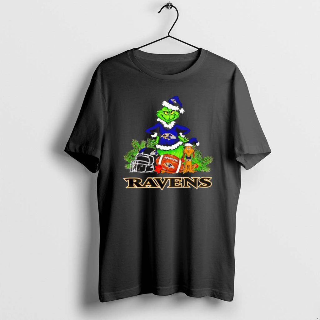 Official The Grinch And Max Baltimore Ravens Christmas Helmet Items T-Shirts, Hoodie, Sweatshirt | PopFlextees.com