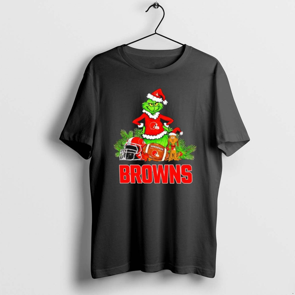 Official The Grinch And Max Cleveland Browns Christmas Helmet Items T-Shirts, Hoodie, Sweatshirt | PopFlextees.com