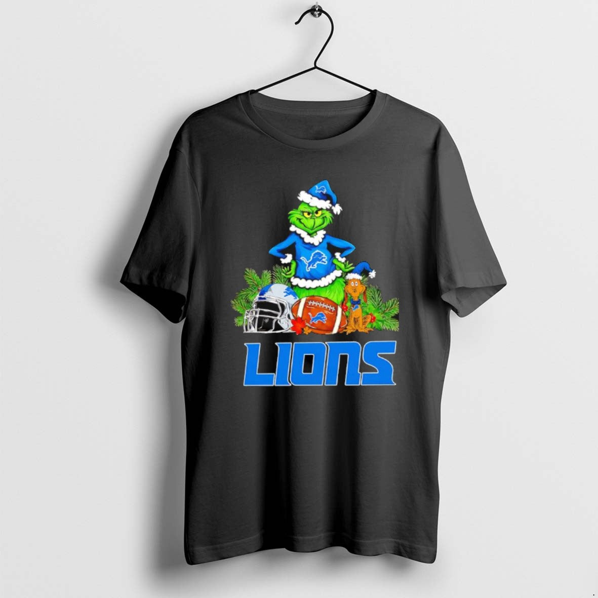Official The Grinch And Max Detroit Lions Christmas Helmet Items T-Shirts, Hoodie, Sweatshirt | PopFlextees.com