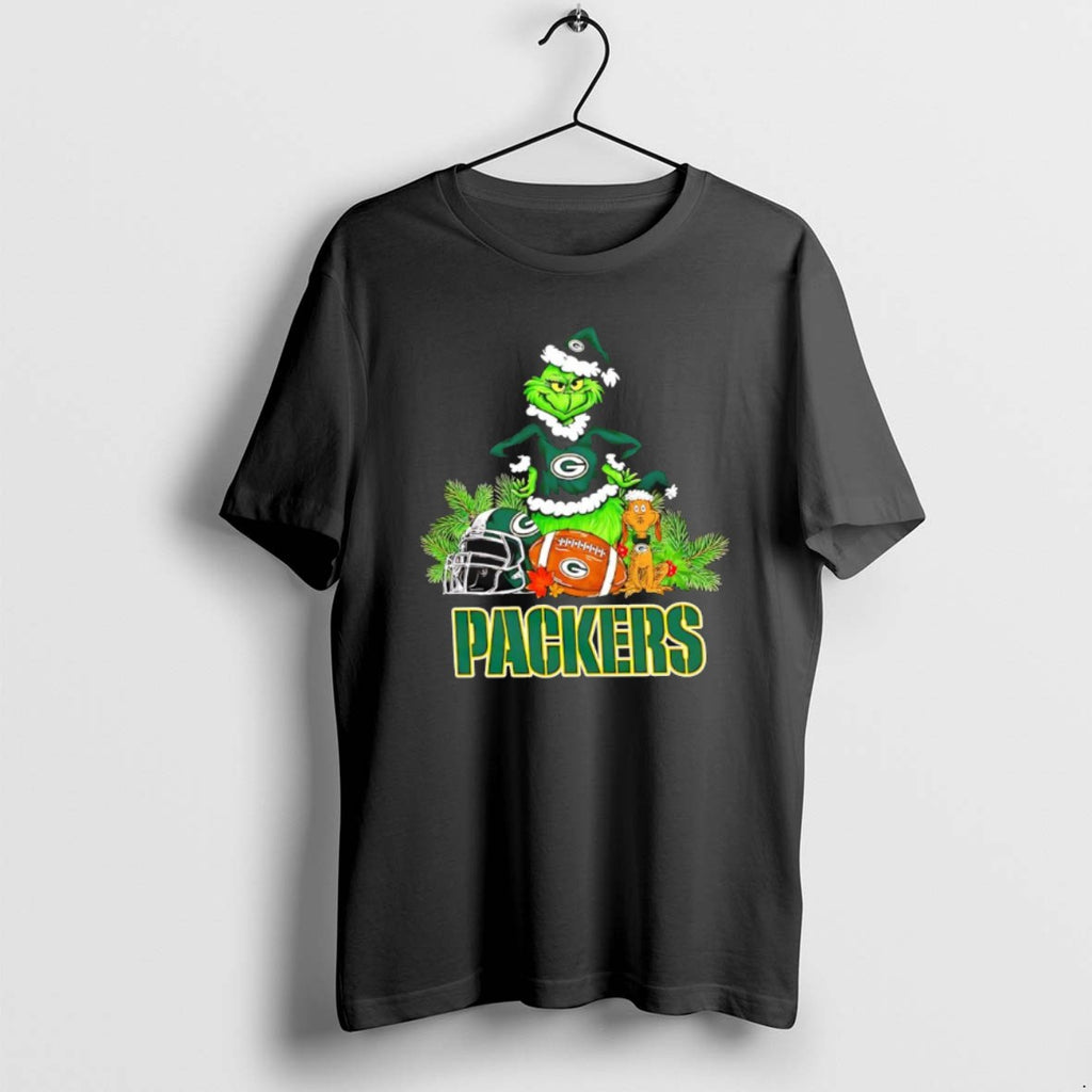 Official The Grinch And Max Green Bay Packers Christmas Helmet Items T-Shirts, Hoodie, Sweatshirt | PopFlextees.com