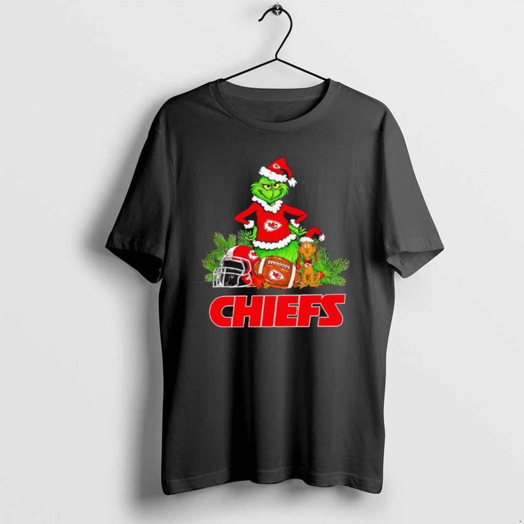 Official The Grinch And Max Kansas City Chiefs Christmas Helmet Items T-Shirts, Hoodie, Sweatshirt | PopFlextees.com