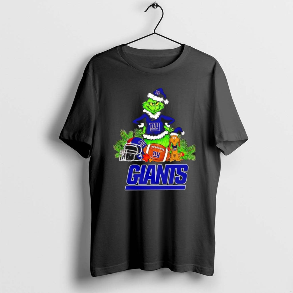 Official The Grinch And Max New York Giants Christmas Helmet Items T-Shirts, Hoodie, Sweatshirt | PopFlextees.com