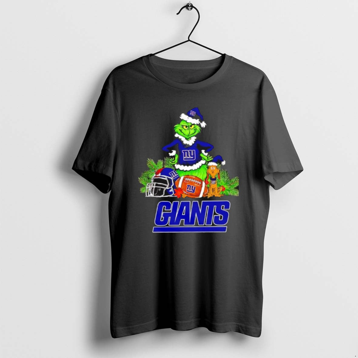 Official The Grinch And Max New York Giants Christmas Helmet Items T-Shirts, Hoodie, Sweatshirt | PopFlextees.com