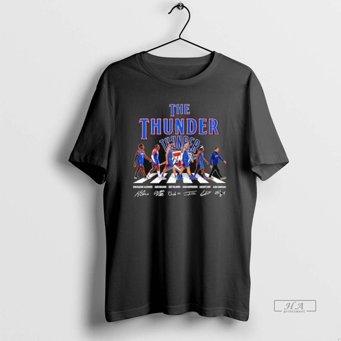 Official The Oklahoma Thunder Cross The Street Signatures 2026 T-Shirts, Hoodie, Sweatshirt | PopFlextees.com