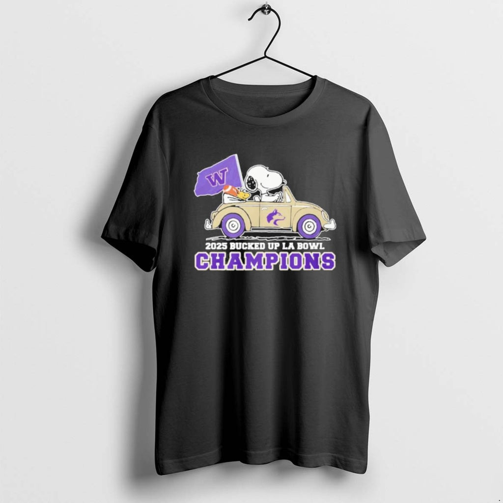 Official The Peanuts Driving Car X Washington Huskies La Bowl Champions T-Shirts, Hoodie, Sweatshirt | PopFlextees.com
