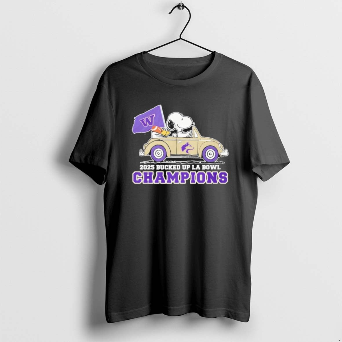 Official The Peanuts Driving Car X Washington Huskies La Bowl Champions T-Shirts, Hoodie, Sweatshirt | PopFlextees.com