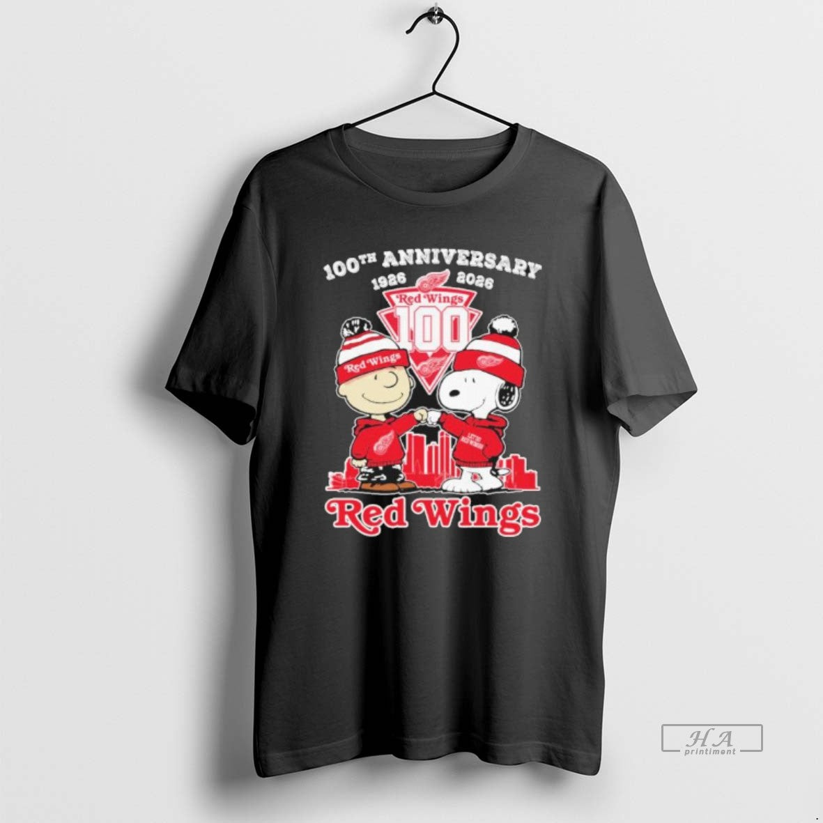 Official The Peanuts Fist Bump X Detroit Red Wings 100th Anniversary 1926 2026 T-Shirts, Hoodie, Sweatshirt | PopFlextees.com